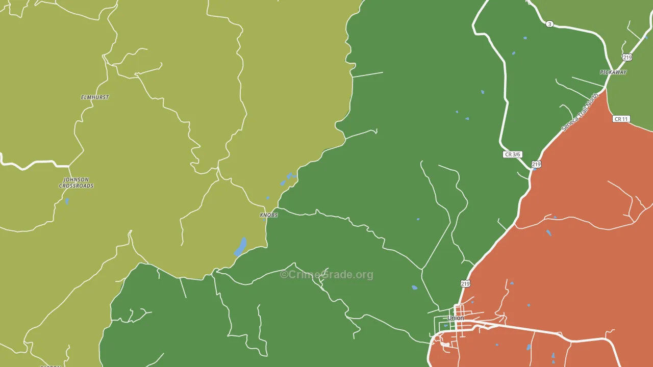Knobs, WV Map of Theft Rates