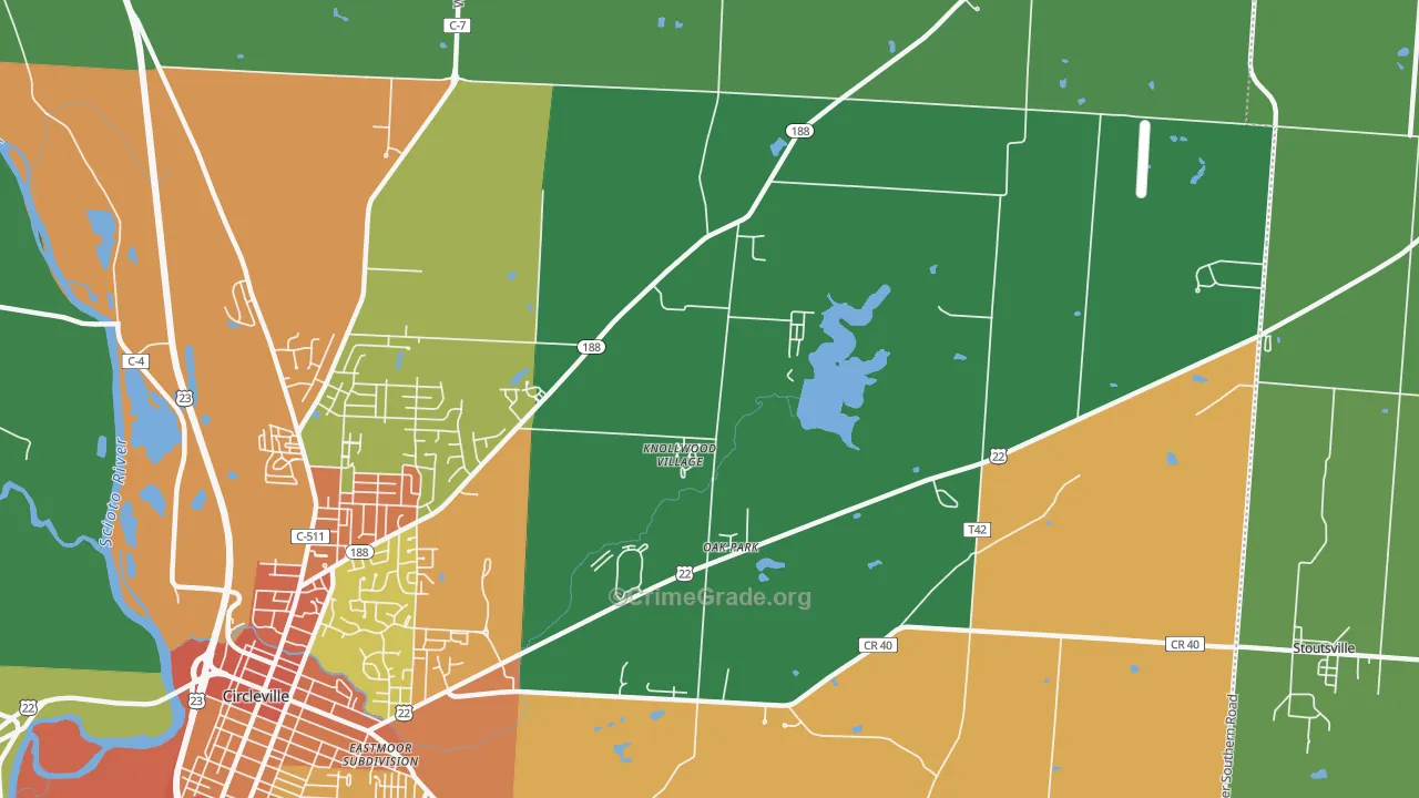 Knollwood Village, OH Map of Theft Rates