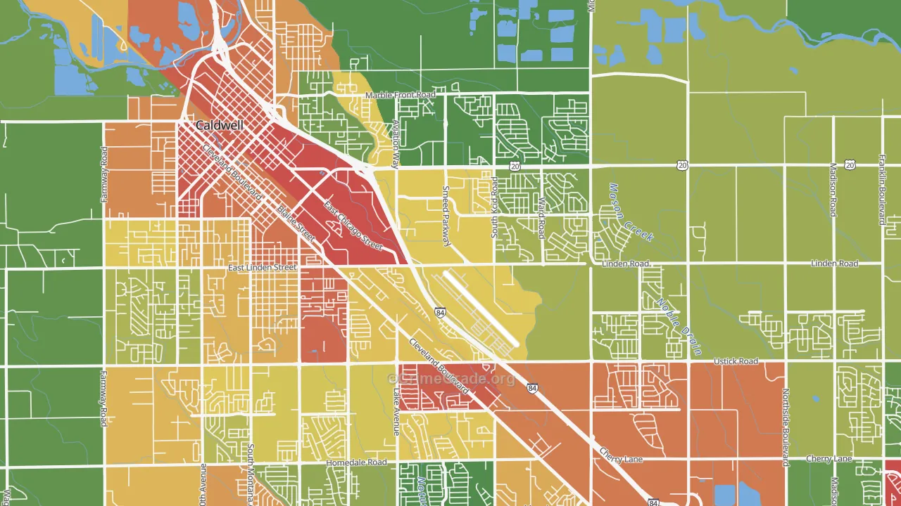 Knowlton Heights, ID Map of Theft Rates