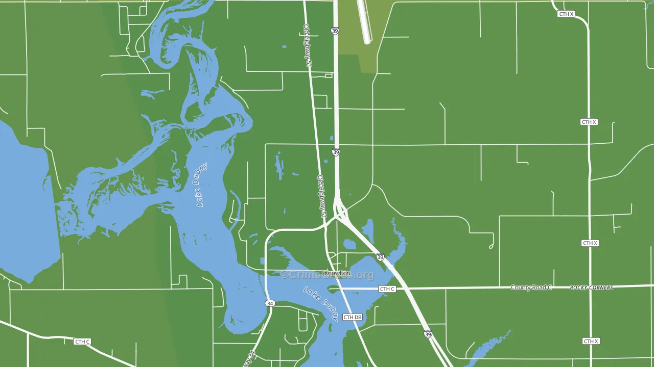 Knowlton, WI Map of Theft Rates