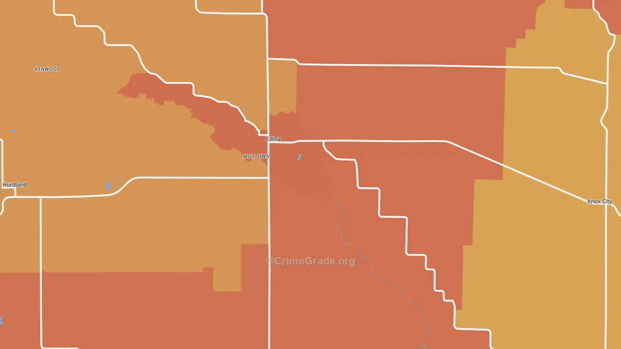 Knox County, MO Map of Theft Rates