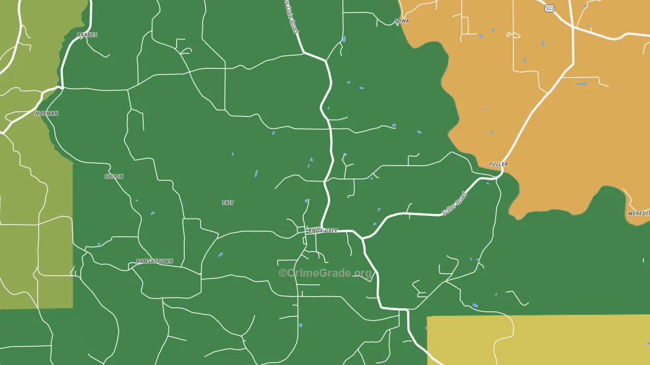 Knox Dale, PA Map of Theft Rates