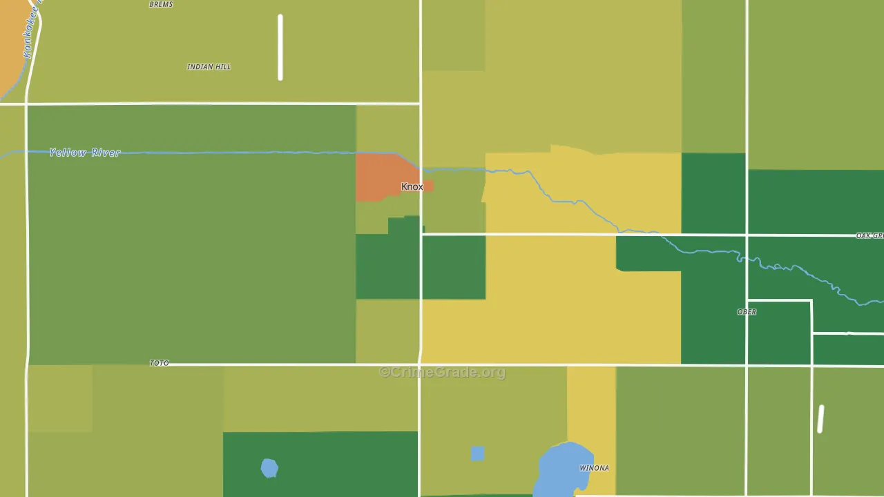Knox, IN Map of Theft Rates