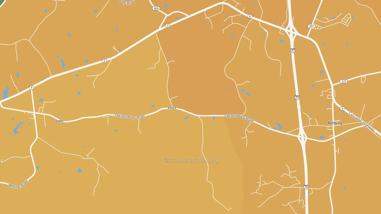 Knox, SC Map of Theft Rates