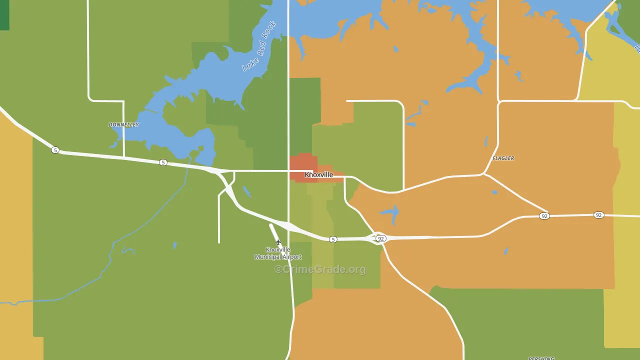 Knoxville, IA Map of Theft Rates