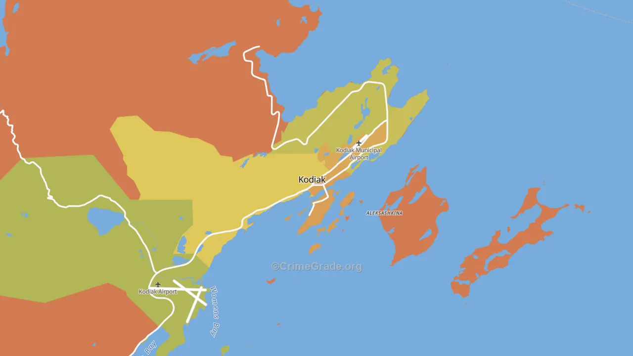 Kodiak, AK Map of Theft Rates