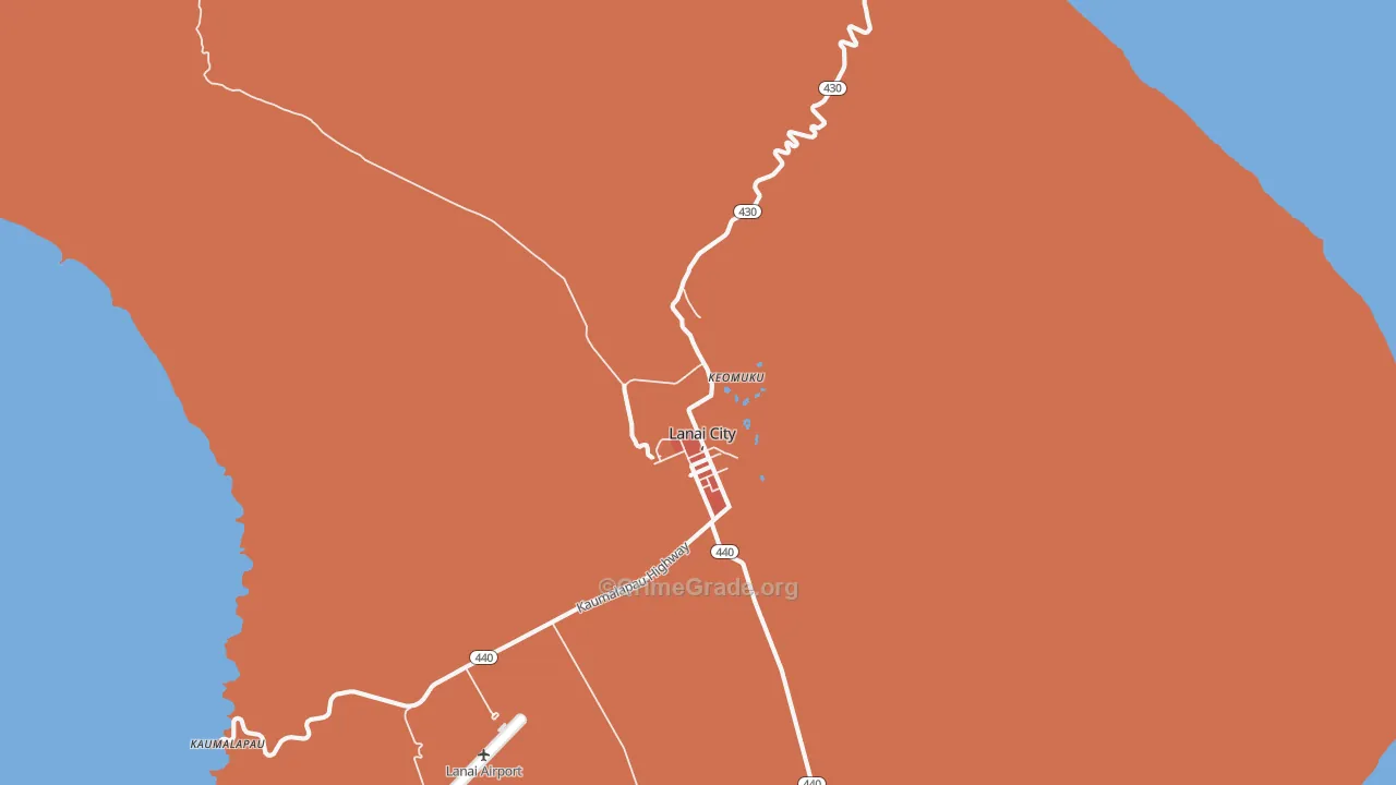 Koele, HI Map of Theft Rates
