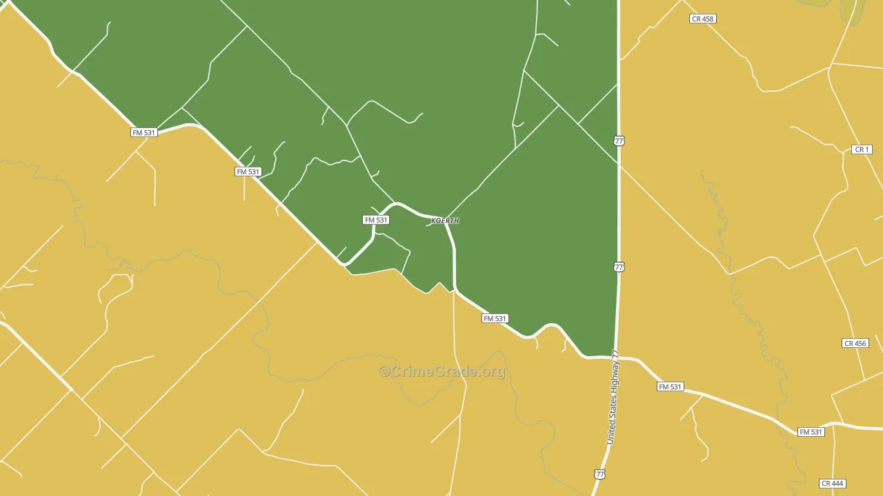 Koerth, TX Map of Theft Rates