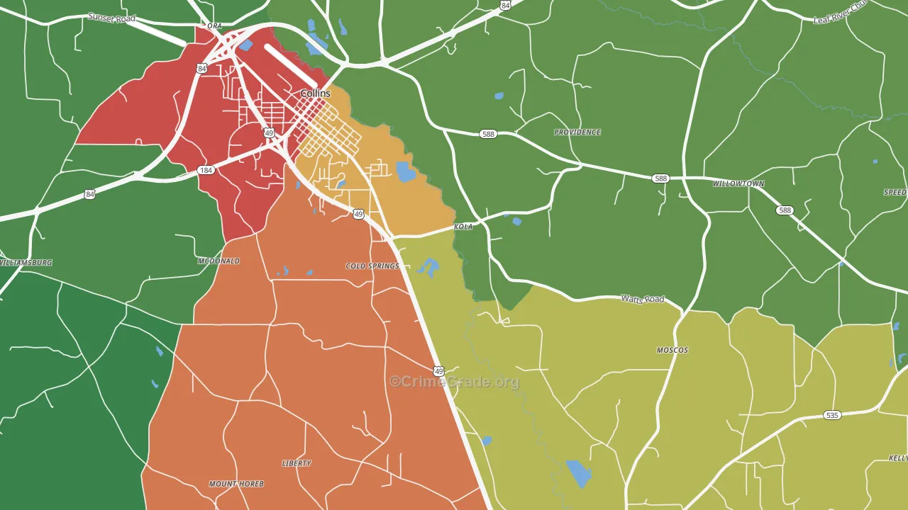 Kola, MS Map of Theft Rates