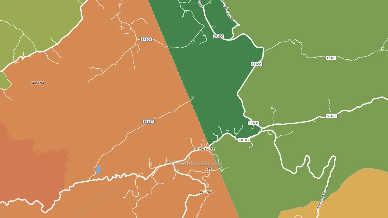 Konnarock, VA Map of Theft Rates