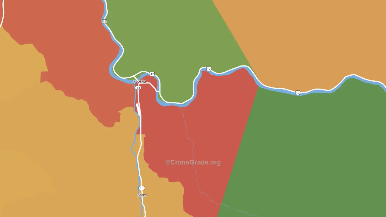 Kooskia, ID Map of Theft Rates