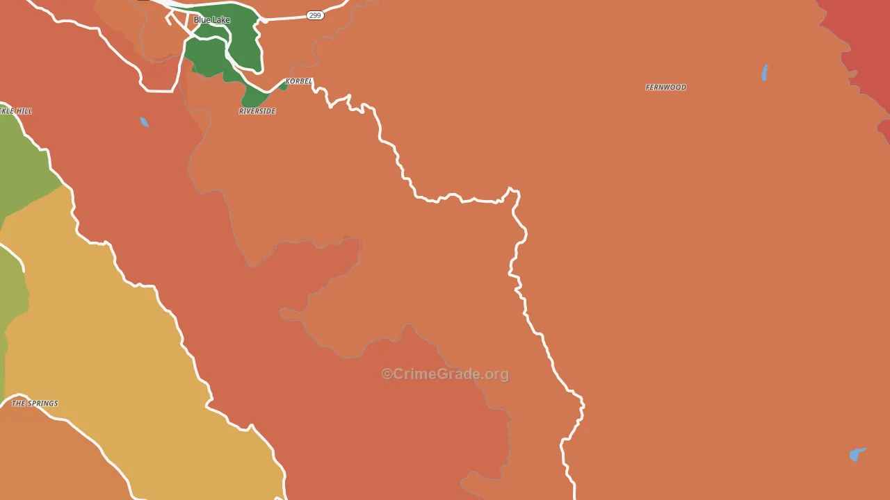 Korbel, CA Map of Theft Rates