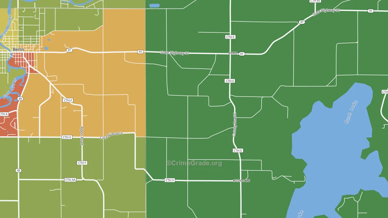 Koro, WI Map of Theft Rates