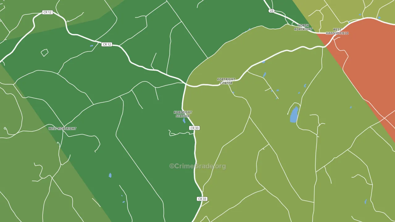 Kortright Center, NY Map of Theft Rates