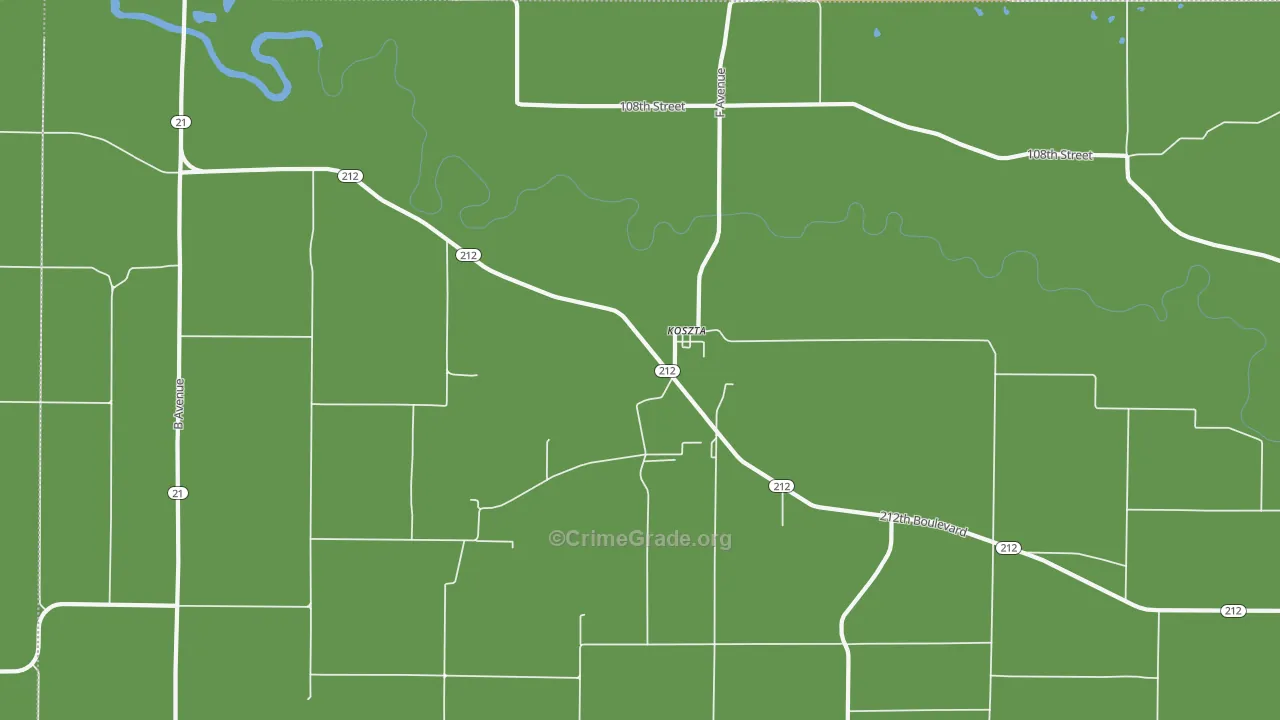 Koszta, IA Map of Theft Rates