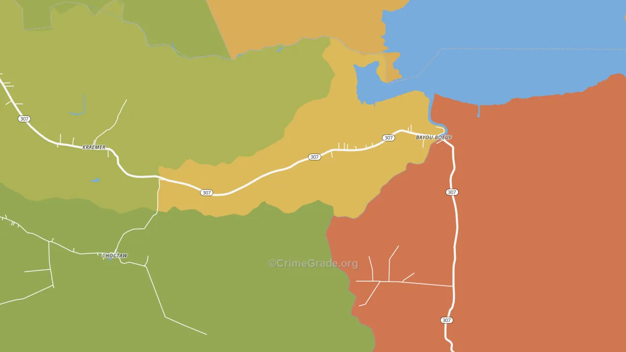 Kraemer, LA Map of Theft Rates