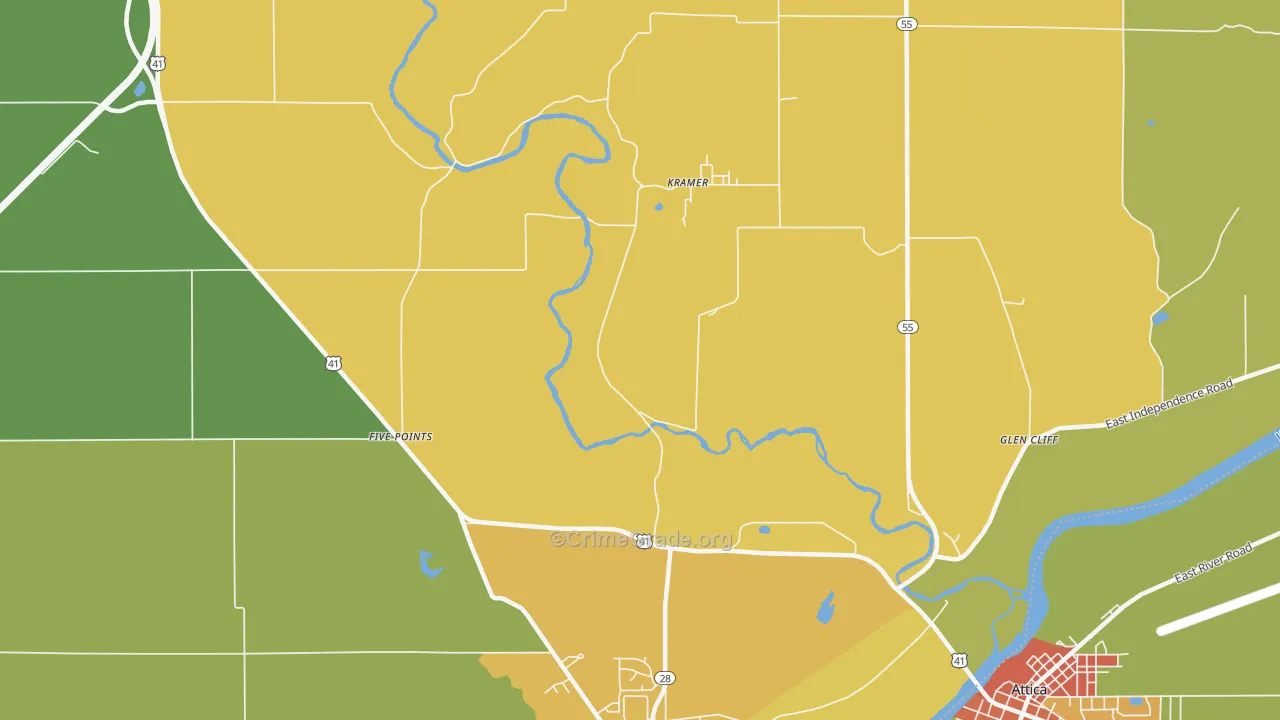 Kramer, IN Map of Theft Rates