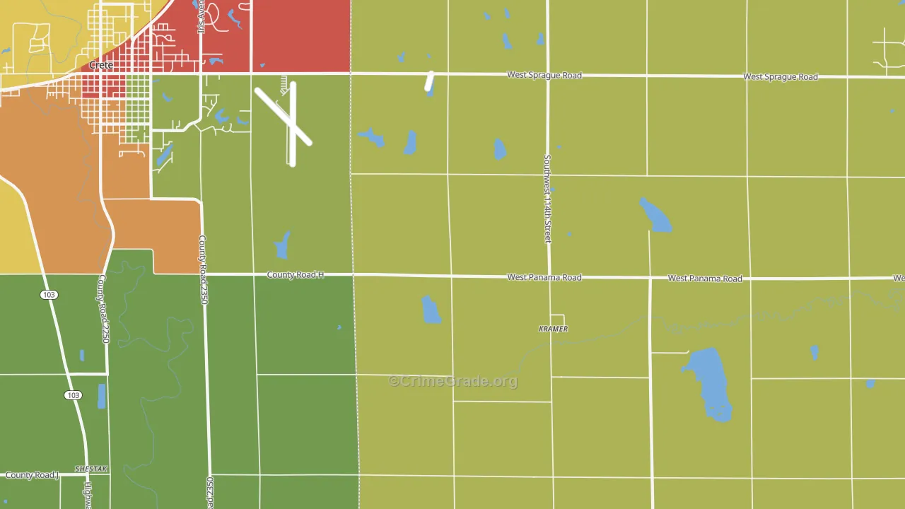 Kramer, NE Map of Theft Rates