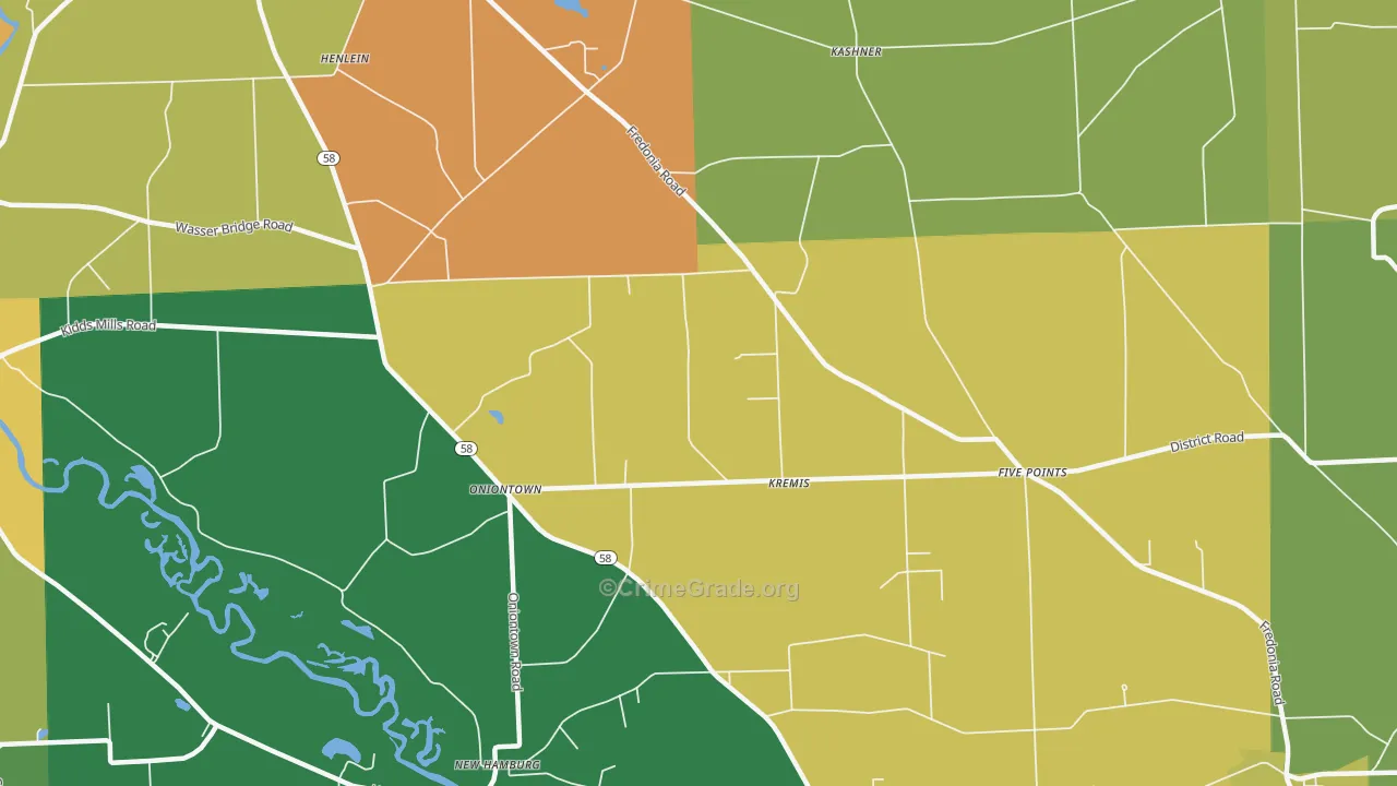 Kremis, PA Map of Theft Rates