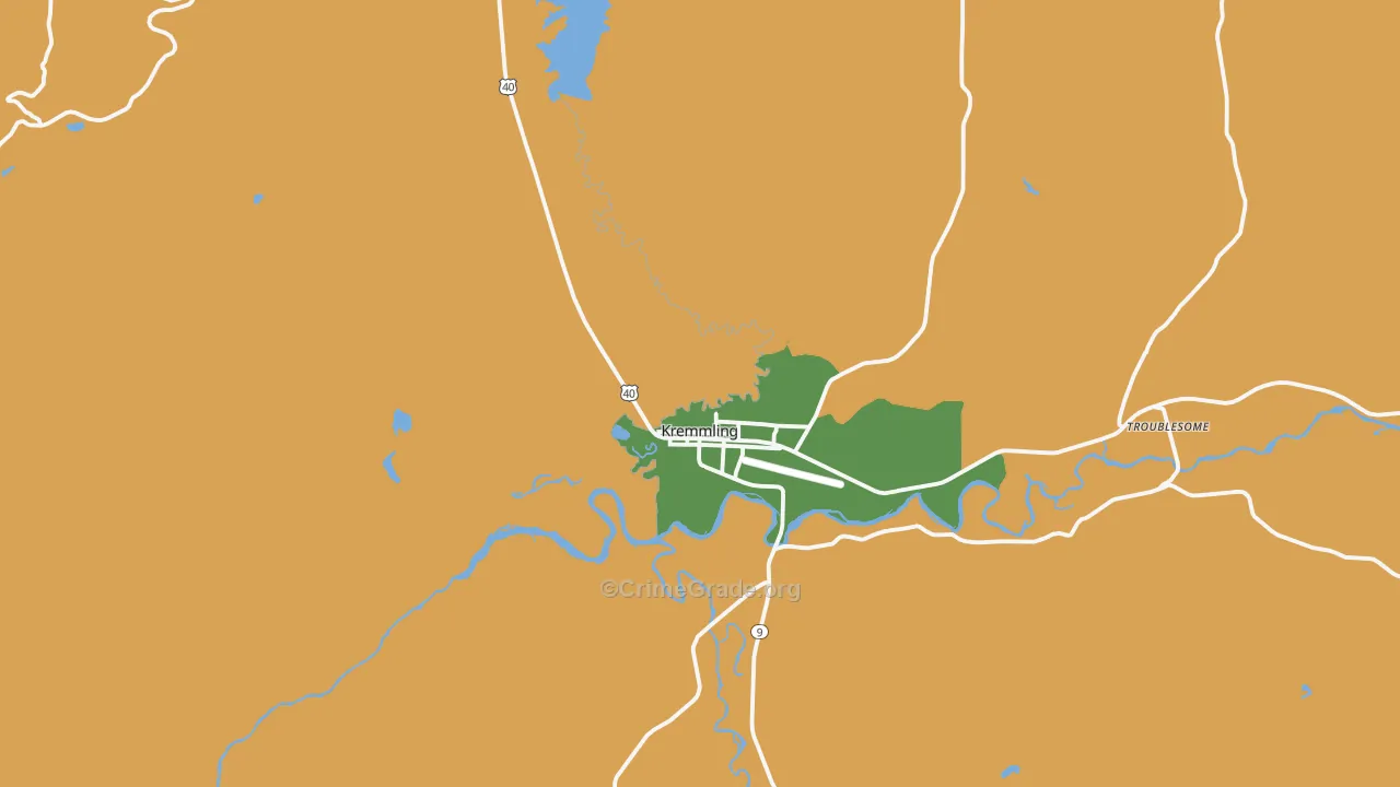 Kremmling, CO Map of Theft Rates