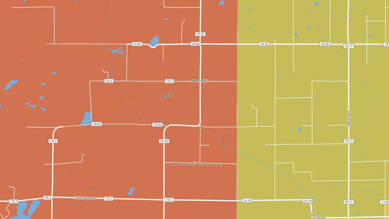 Kroschel, MN Map of Theft Rates