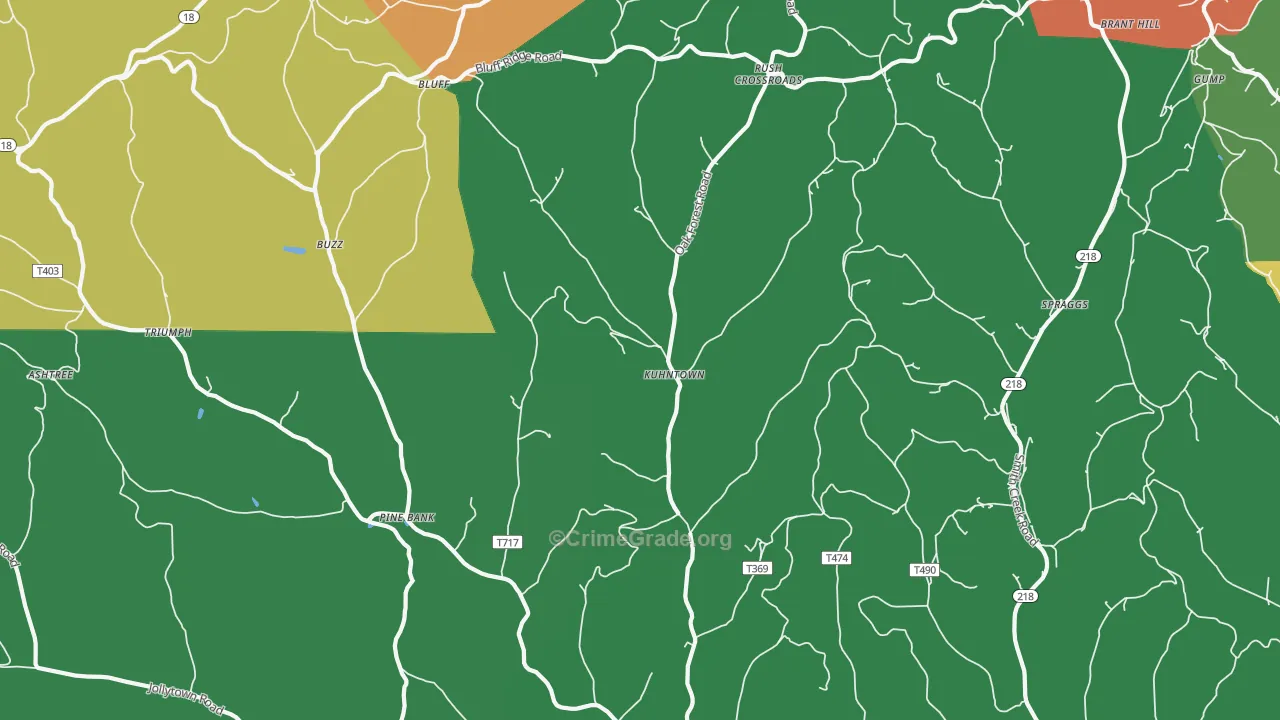 Kuhntown, PA Map of Theft Rates