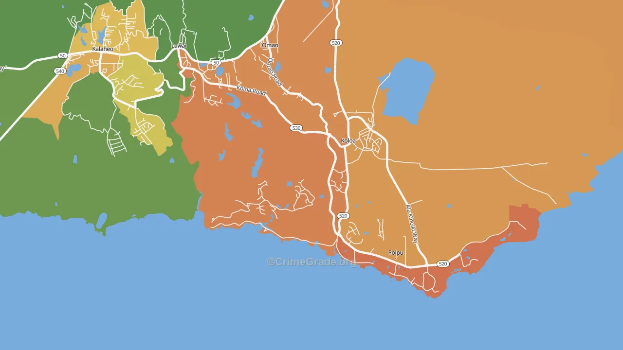 Kukuiula, HI Map of Theft Rates