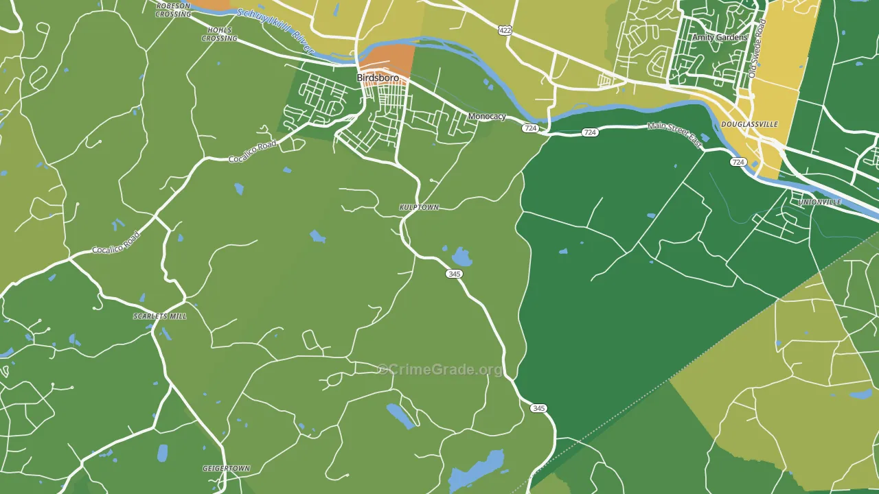 Kulptown, PA Map of Theft Rates