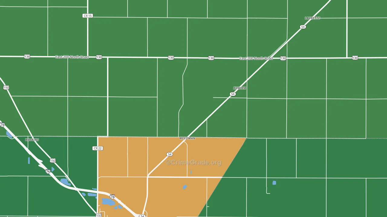 Kumler, IL Map of Theft Rates