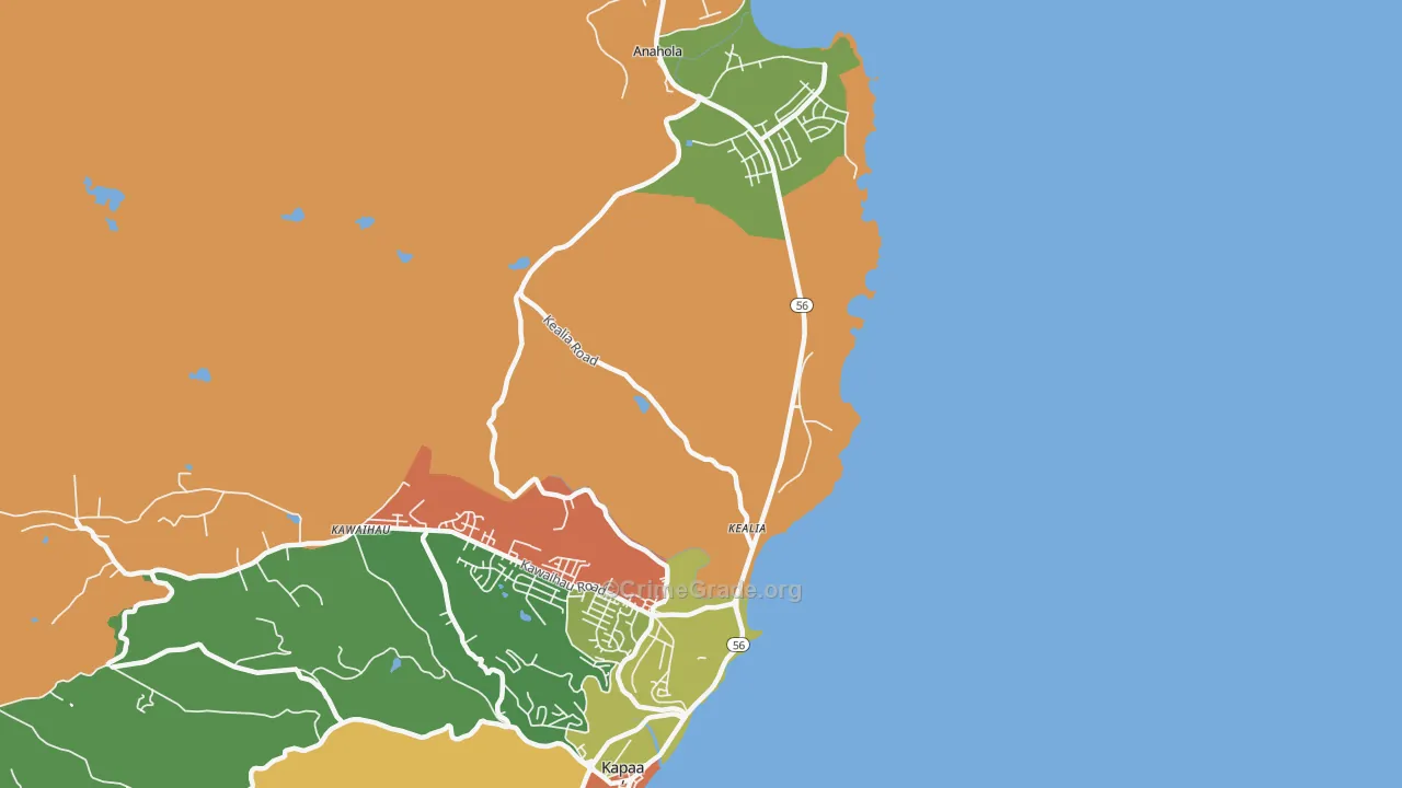 Kumukumu, HI Map of Theft Rates