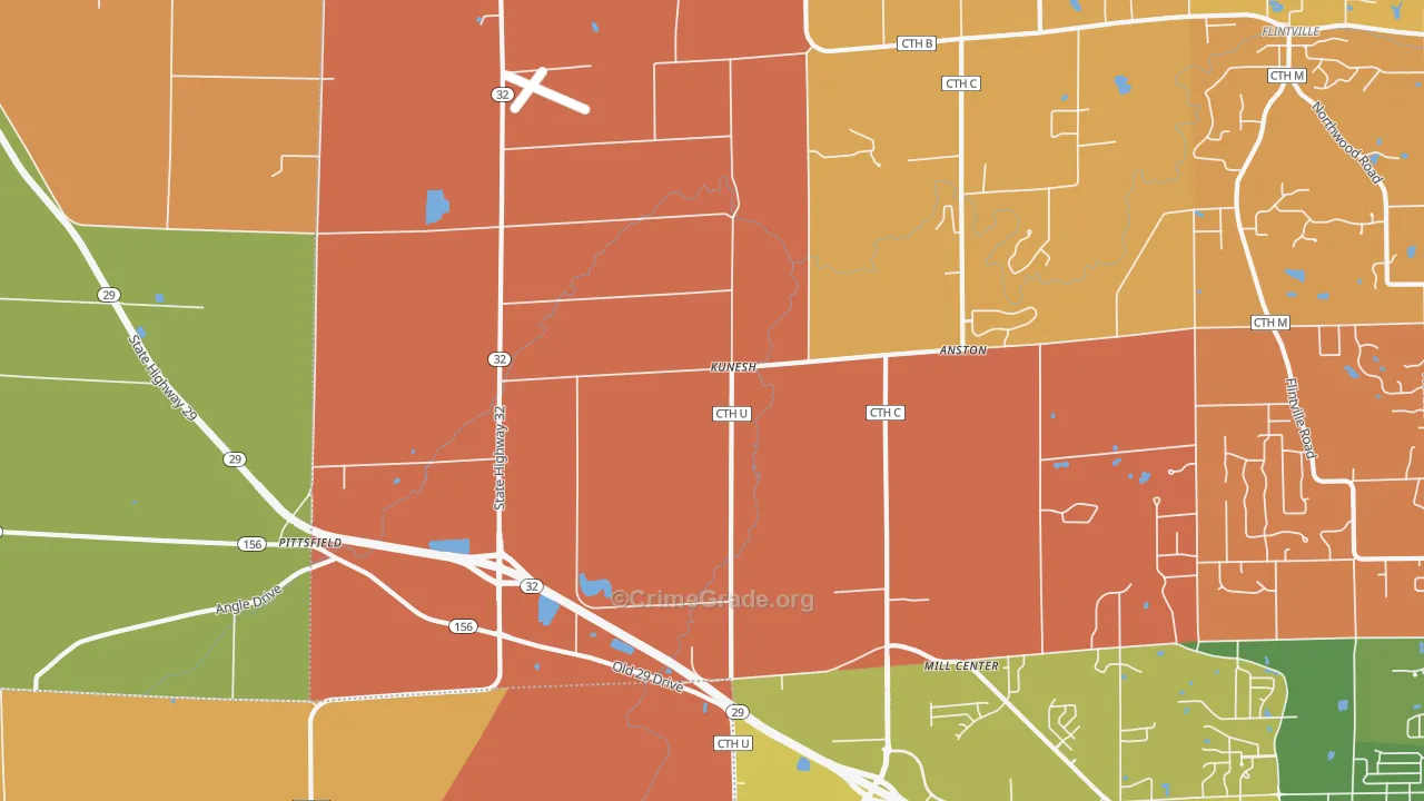 Kunesh, WI Map of Theft Rates