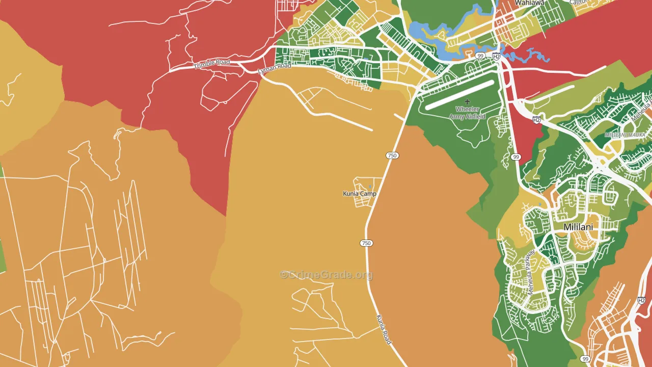 Kunia, HI Map of Theft Rates