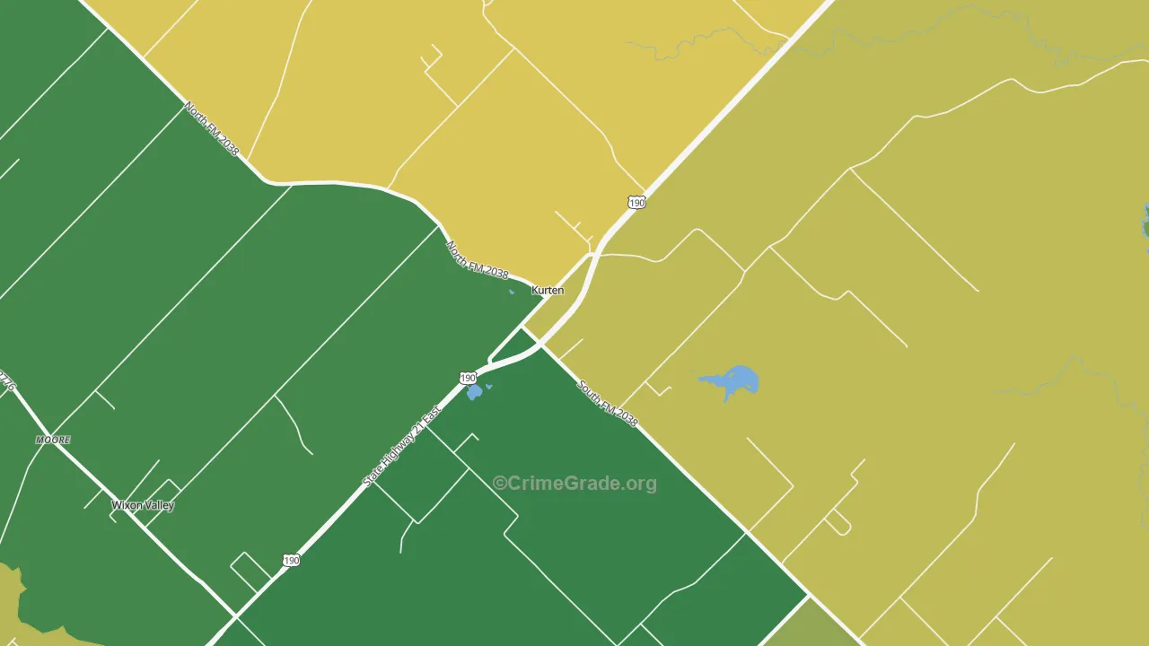 Kurten, TX Map of Theft Rates