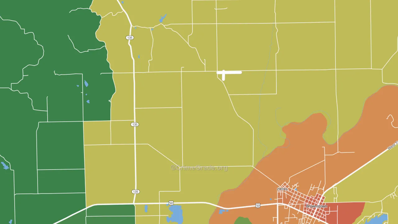 Kurtz, IN Map of Theft Rates