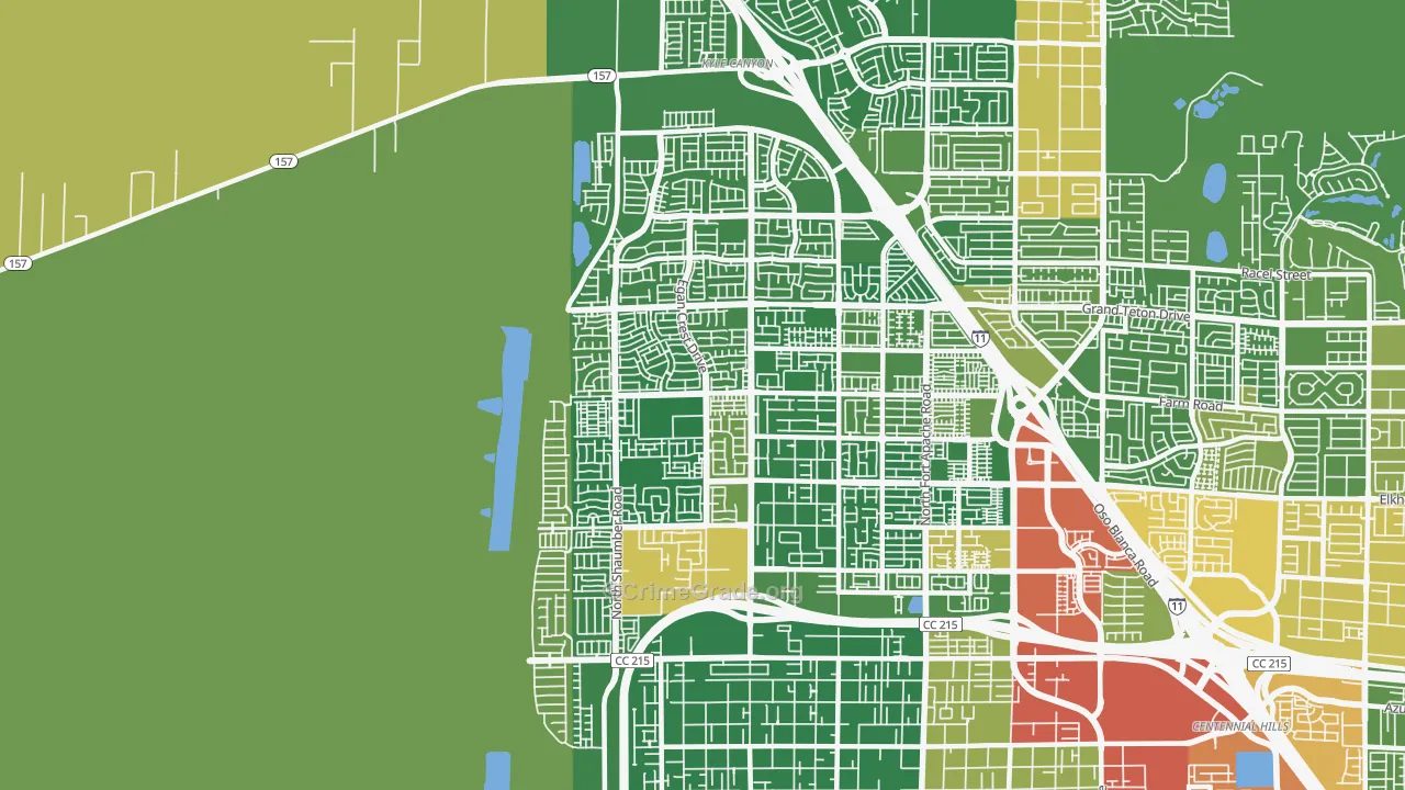 Kyle Canyon, Las Vegas, NV Map of Theft Rates