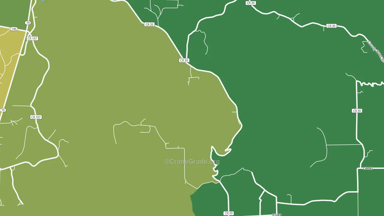 Kyles, AL Map of Theft Rates