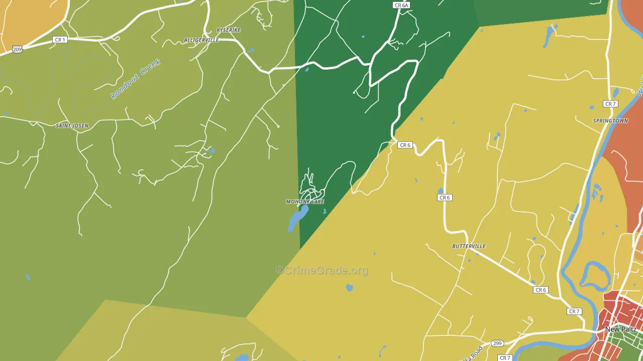 Kyserike, NY Map of Theft Rates
