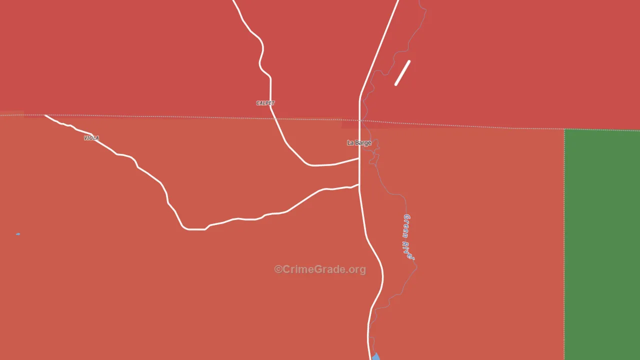 La Barge, WY Map of Theft Rates