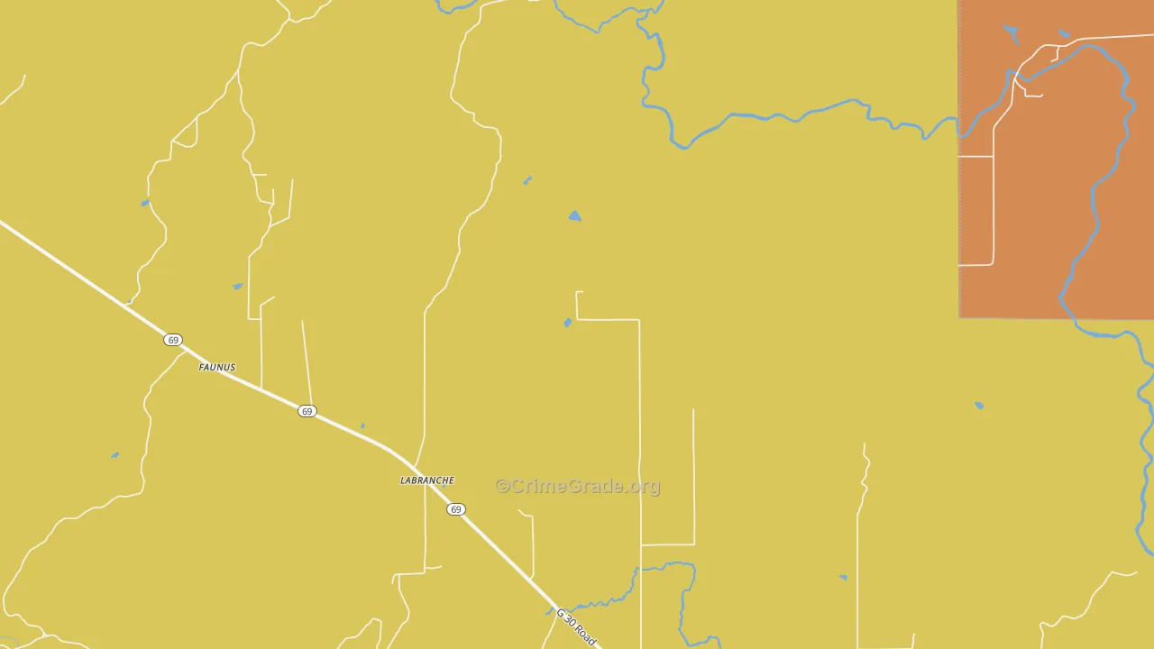 La Branch, MI Map of Theft Rates