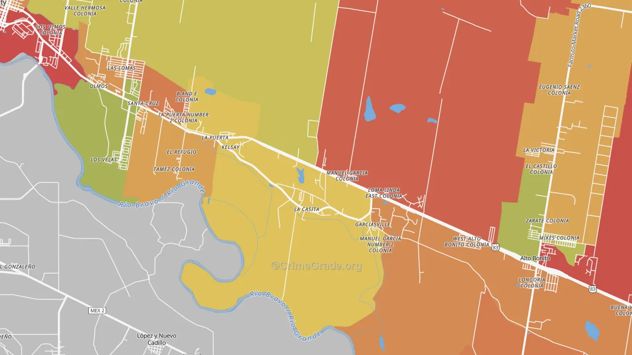 La Casita, TX Map of Theft Rates