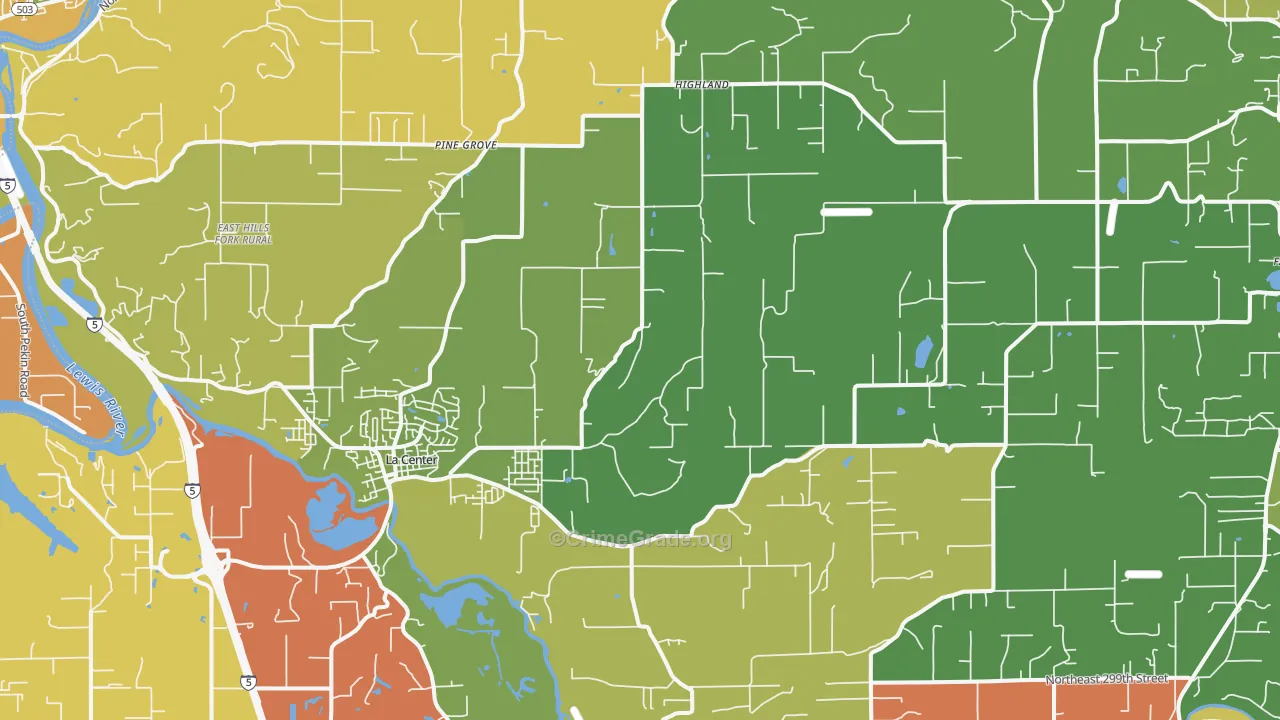 La Center, WA Map of Theft Rates