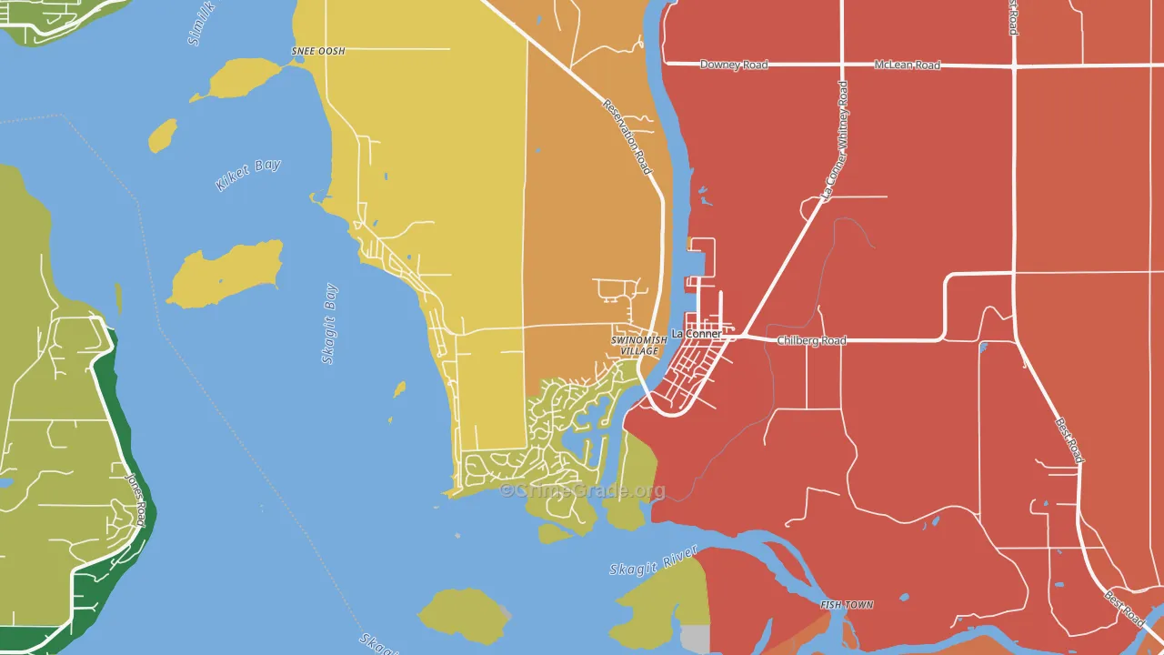 La Conner, WA Map of Theft Rates