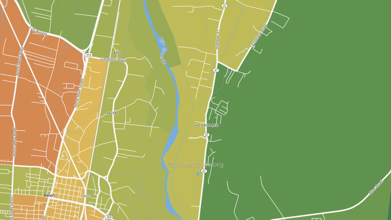 La Constancia, NM Map of Theft Rates