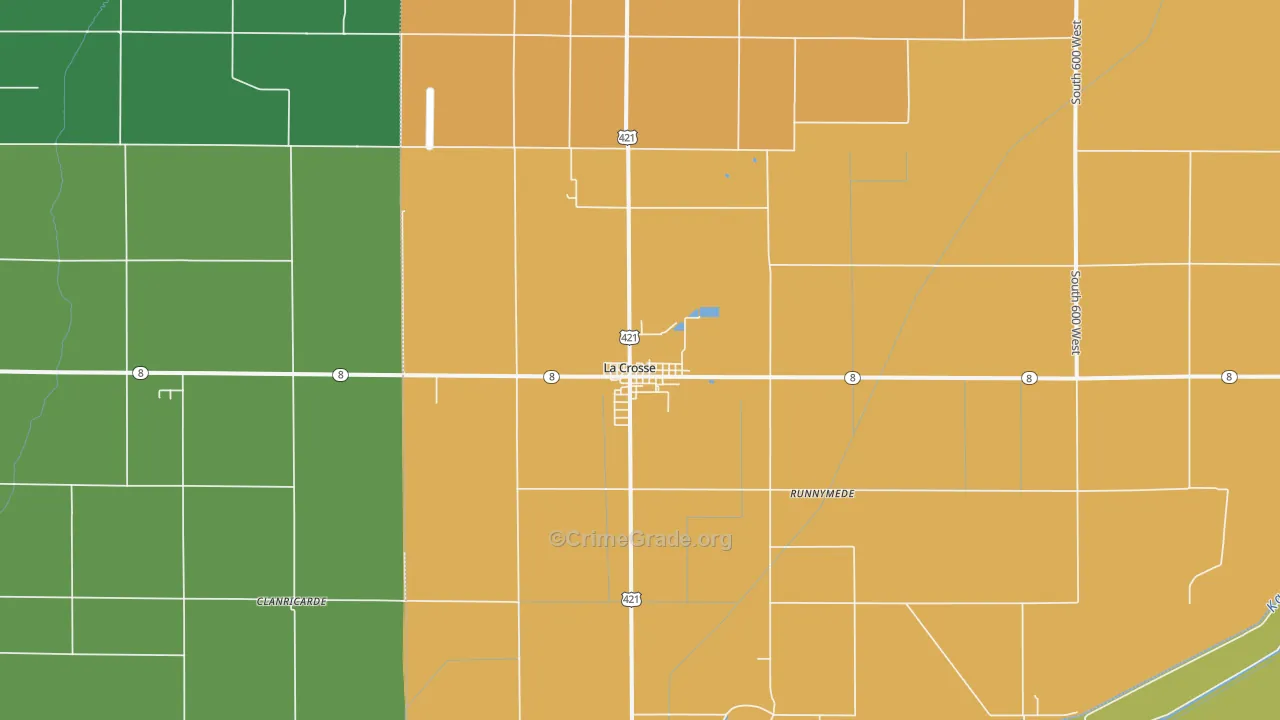 La Crosse, IN Map of Theft Rates
