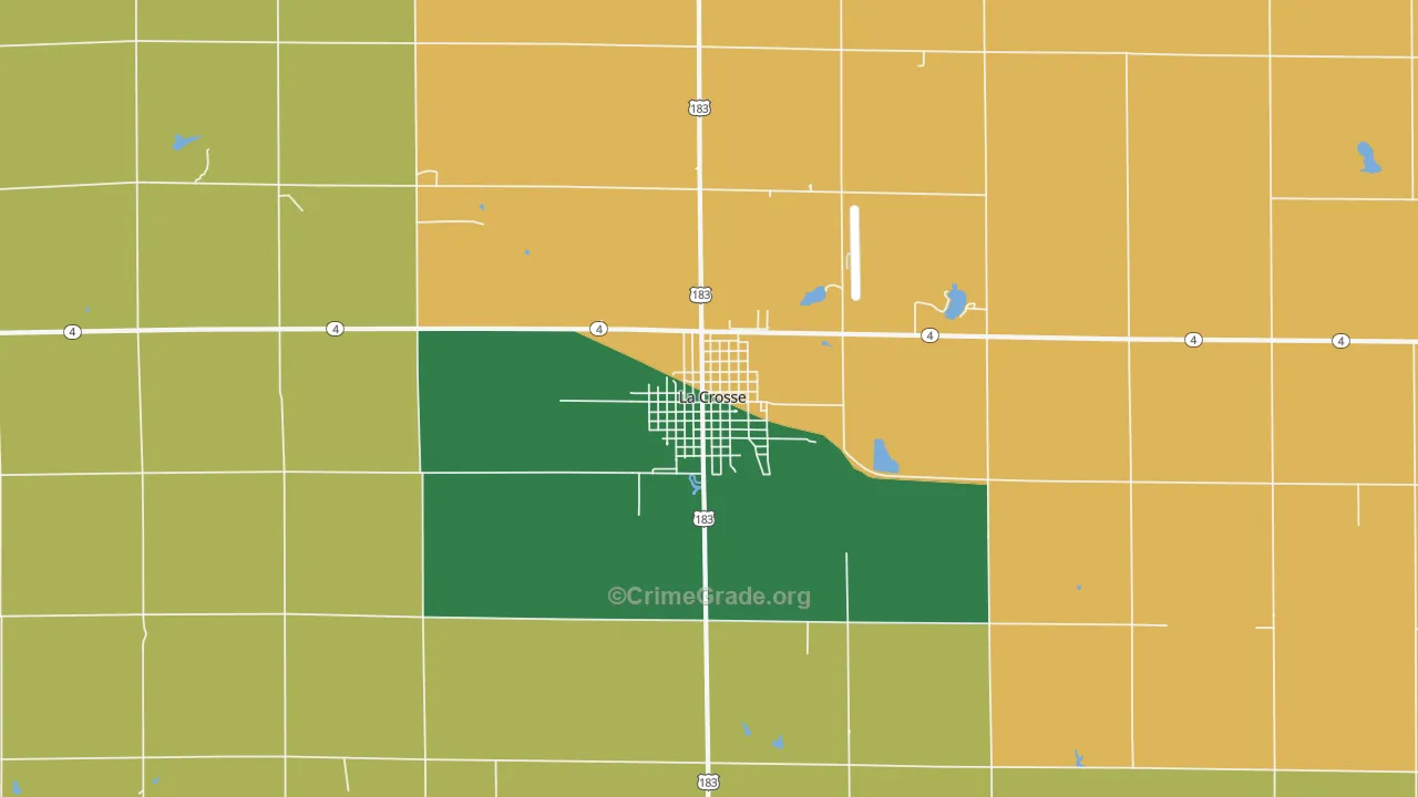 La Crosse, KS Map of Theft Rates