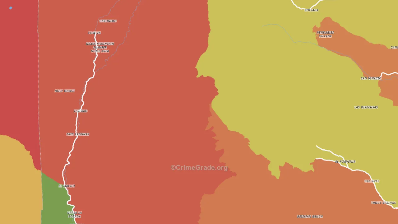 La Cueva, NM Map of Theft Rates