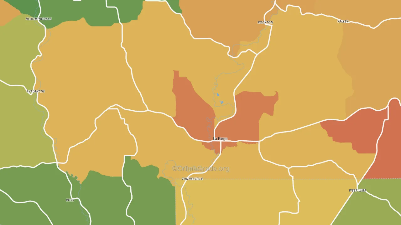 La Farge, WI Map of Theft Rates