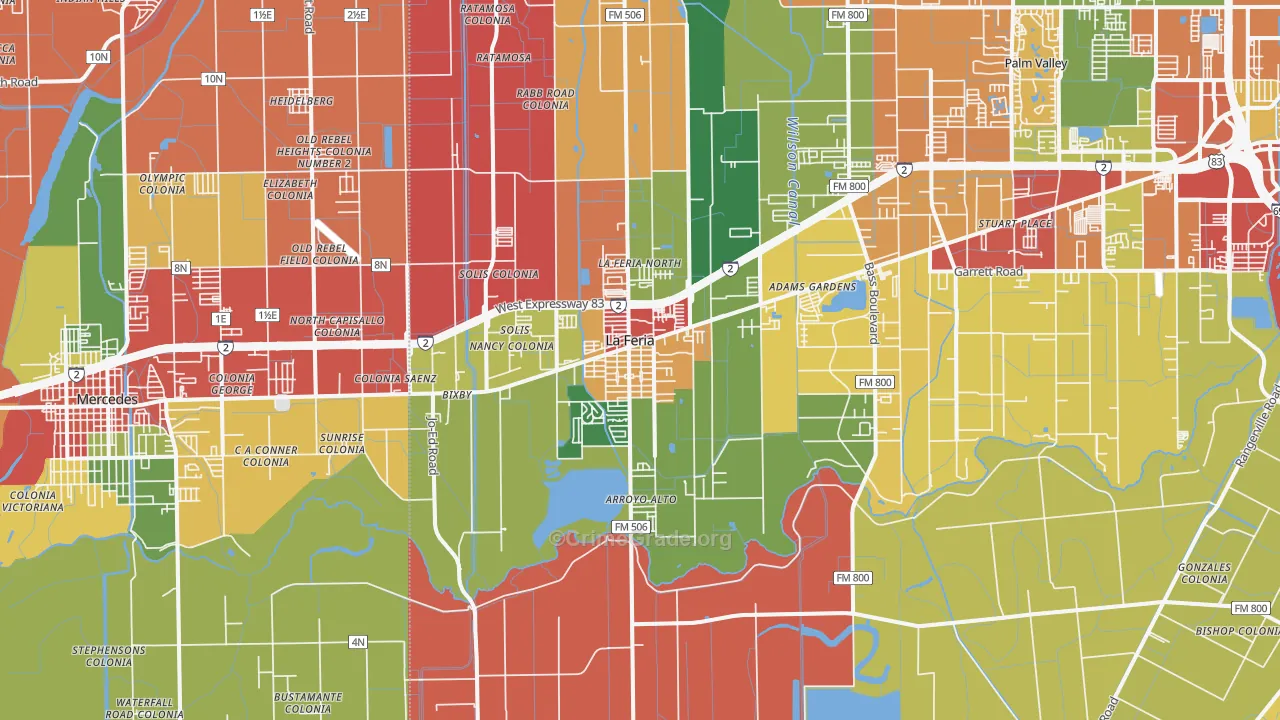 La Feria, TX Map of Theft Rates