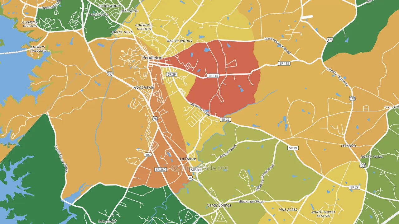 La France, SC Map of Theft Rates