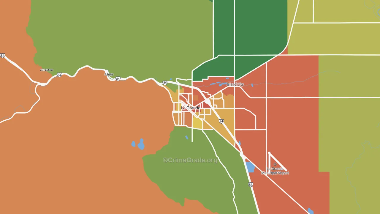 La Grande, OR Map of Theft Rates
